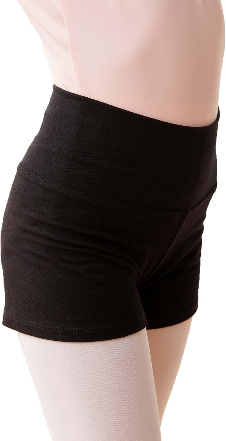 Daydance Cotton Black Dance Shorts for Ballet, Dance, Gymnastics (Toddler/Little/Big Girls/Kids) - Image 1